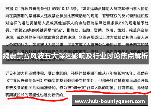 魏震禁赛风波五大深远影响及行业讨论焦点解析